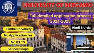 The University of Bergamo application process 2024 Italy scholarships without IELTS [upl. by Charlotte199]