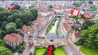 Een dronevlucht onder de Koppelpoort in Amersfoort [upl. by Evander]