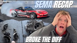 SEMA  WE DROVE IN HORSEPOWER RODEO AT SEMA AND BROKE OUR DIFF [upl. by Perrine428]