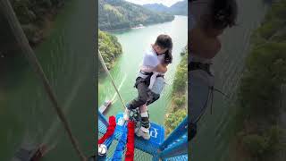 Incredible footage🥱🥱😲of a daredevil bungee jumper jumping from a bridge [upl. by Dania]