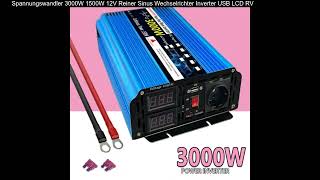 Spannungswandler 3000W 1500W 12V Reiner Sinus Wechselrichter Inverter USB LCD RV [upl. by Nylaras]