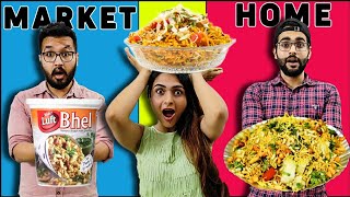 Have You Ever Tried This  😱  Street Food VS Ready To Eat  Finding The Best Bhel Puri 😍 [upl. by Ramej949]