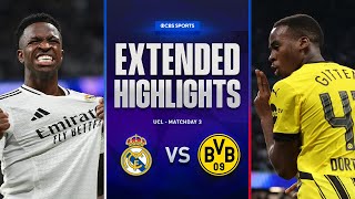 Real Madrid vs Borussia Dortmund Extended Highlights  UCL League Phase MD 3  CBS Sports Golazo [upl. by Ynaffyt]