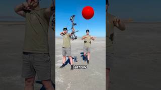 Helium Balloon Attached To Arrow 🤯 what will happen archery outdoors inventions [upl. by Valiant]