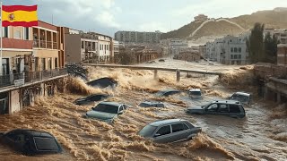 Tons of water hit Spain Heavy rains in Mallorca emergency evacuation [upl. by Ahsineg]