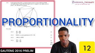 PROPORTIONALITY THEOREM  PRELIM GAUTENG 2016  GRADE 12 [upl. by Onateyac541]