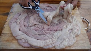 Fried Chitterlings Recipe  How to Cook Chitterlings  Chitlins and Pickled Mustard Green Recipe [upl. by Ojillek773]