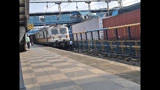 VALSAD WAP7 Departs Vasai Road Towing Humsafar Express [upl. by Ennayrb]