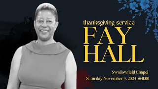 Thanksgiving Service Fay Hall  110AM [upl. by Huckaby796]