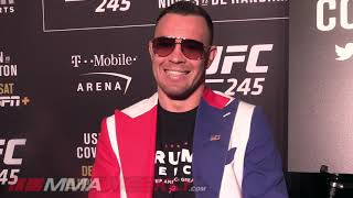 Colby Covington schools reporter on Marty Fake Newsman UFC 245 [upl. by Grimona]