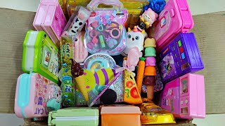 box full of latest stationery items geometry box makeup eraser pencil case pencil sharpener toy [upl. by Fayth]