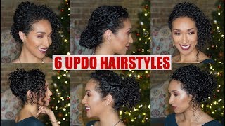 UPDO HAIRSTYLES FOR NATURALLY CURLY HAIR  HOLIDAY HAIR [upl. by Keely]