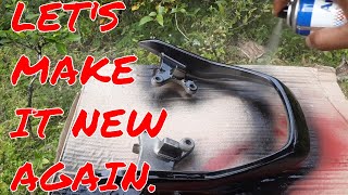 HOW TO SPRAY PAINT A MOTORCYCLES FIBREMETAL PARTS [upl. by Alic]