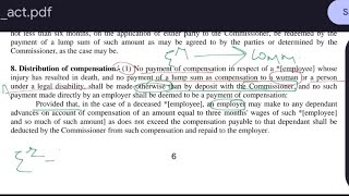 distribution of compensation sec 8  employees compensation act 1923  ballb  bballb [upl. by Anahs]