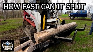 Trying Skid Steer Mounted Firewood Processor  Halverson 120  First Impressions [upl. by Arotak]