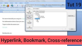 19 MS Word  Hyperlink  Bookmark  cross reference  hyperlink crossreference difference  hindi [upl. by Noslen259]