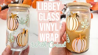 HOW I MADE A FULL VINYL WRAP ON A LIBBEY CAN GLASS amp MADE THE DESIGN IN CRICUT DESIGN SPACE [upl. by Westfahl357]