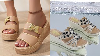 TOP 50 MIND BLOWING PROFITABLE ATTRACTIVE HEEL SLIPPERS SANDLAS WEDGES CHAPPAL DESIGN [upl. by Eisac675]