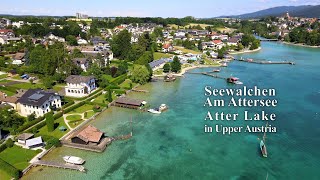 4K Birds view of Seewalchen am Attersee Atter Lake in Upper Austria Austria [upl. by Eneliak]