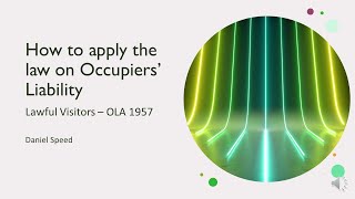 Application of Occupiers Liability Lawful Visitors A Level Law [upl. by Airyk]