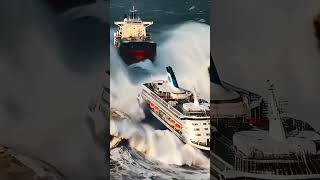 Massive Ship Battling Giant Waves in Open Ocean [upl. by Rehtae]