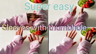 How to sew thumb hole sleeves SUPER EASY  diy [upl. by Charla918]