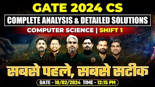 GATE 2024 CSE  Exam Analysis amp Detailed Solutions  Computer Science Engineering  10 Feb Shift 1 [upl. by Hussey]