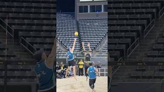 Miles Partain Andy Benesh v Trevor Crabb Theo Brunner SemiFinal avp League beachvolleyball rally [upl. by Peonir]