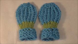 Mitonnes o guantes para bebe tejidos con telar knitting loom baby mittons [upl. by Llevol599]