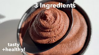 3Ingredient Chocolate Pudding 🤯 vegan recipes [upl. by Frentz]