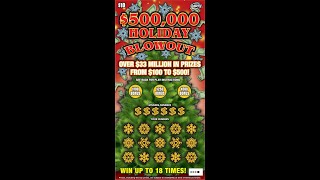 10  500k HOLIDAY BLOWOUT  NEW TICKET TUESDAY FLORIDA Lottery Scratch Off instant ticket [upl. by Atinev]