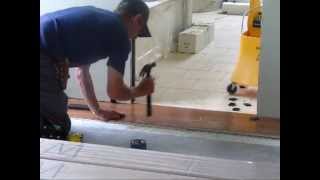 Installing Engineered Hardwood Floor Laying First 3 Rows [upl. by Kaasi182]