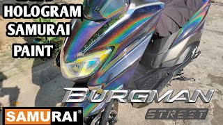 SUZUKI BURGMAN HOLOGRAM SAMURAI PAINT FAIRINGS REPAINT DIY TUTORIAL [upl. by Enrahs]