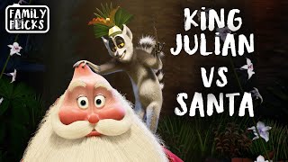 King Julian Vs Santa Claus  Merry Madagascar 2009  Family Flicks [upl. by Sitarski]