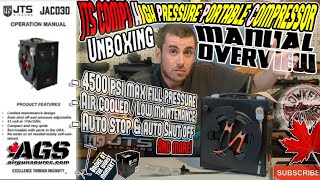 JTS COMP1 Portable Compressor  Unboxing and Manual overview Available from AirGunSource Canada [upl. by Divadleahcim]