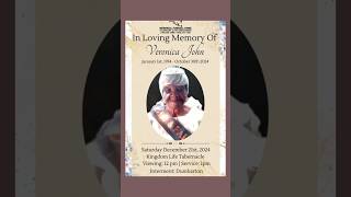 Veronica John  Funeral Announcement [upl. by Dee Dee]