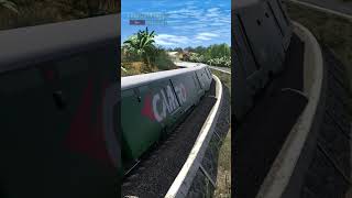 Kereta Api Cargo Panjang Menikung Tajam keretaapi train trainzsimulator automobile [upl. by Dewitt]