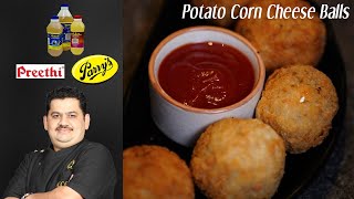 Venkatesh Bhat makes Potato corn cheese ball  evening snacks  favourite starter [upl. by Culosio]