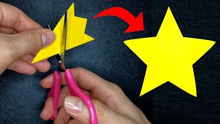 How To Cut a Perfect Star  Make a Perfect Star with Just One Cut [upl. by Otilopih122]