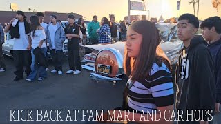 Best Lowrider Cars LowridersKickback At Fam Mart And Car Hops Full Video [upl. by Cyndy319]