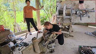 The mechanic girl helped her neighbor remove the broken bearing that she couldnt remove [upl. by Purdum]