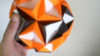 Orange and Black Kusudama Modular Origami [upl. by Bordiuk]