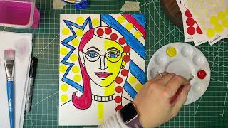 Lichtenstein Pop Art Self Portrait art project for kids [upl. by Onivla]