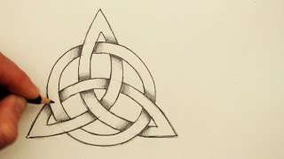 How to Draw a Celtic Knot The Triquetra with a Circle [upl. by Renba]