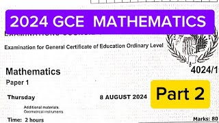 2024 GCE maths paper 1 [upl. by Madonna]