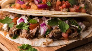 Mouthwatering Mexican Tacos Made With Slow Cooker Pork Carnitas [upl. by Novanod]