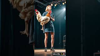 Woman performs fusion with hen on AGT AGT performance magic [upl. by Nhojleahcim]