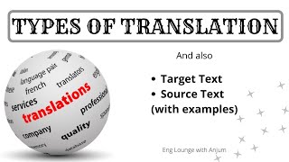 Types of Translation  Definition of Translation  Source Text and Target Text [upl. by Olgnaed]