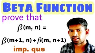 beta Function based questions  prove that Bmn  Bm1n  Bnm1  manoj sir [upl. by Lothario]