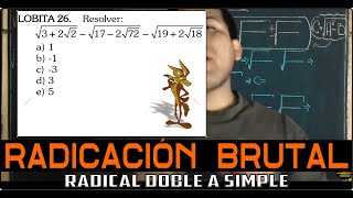 RADICAL DOBLE A SIMPLE  Ejercicio  1  RADICACIÓN  NUEVO 2020 [upl. by Aivata]